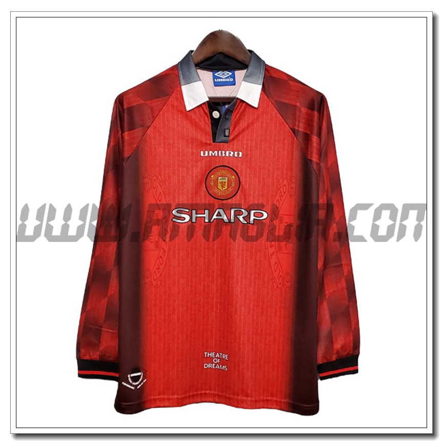 Maglia Retro Manchester United Prima Manica Lunga 1996 Personalizzate