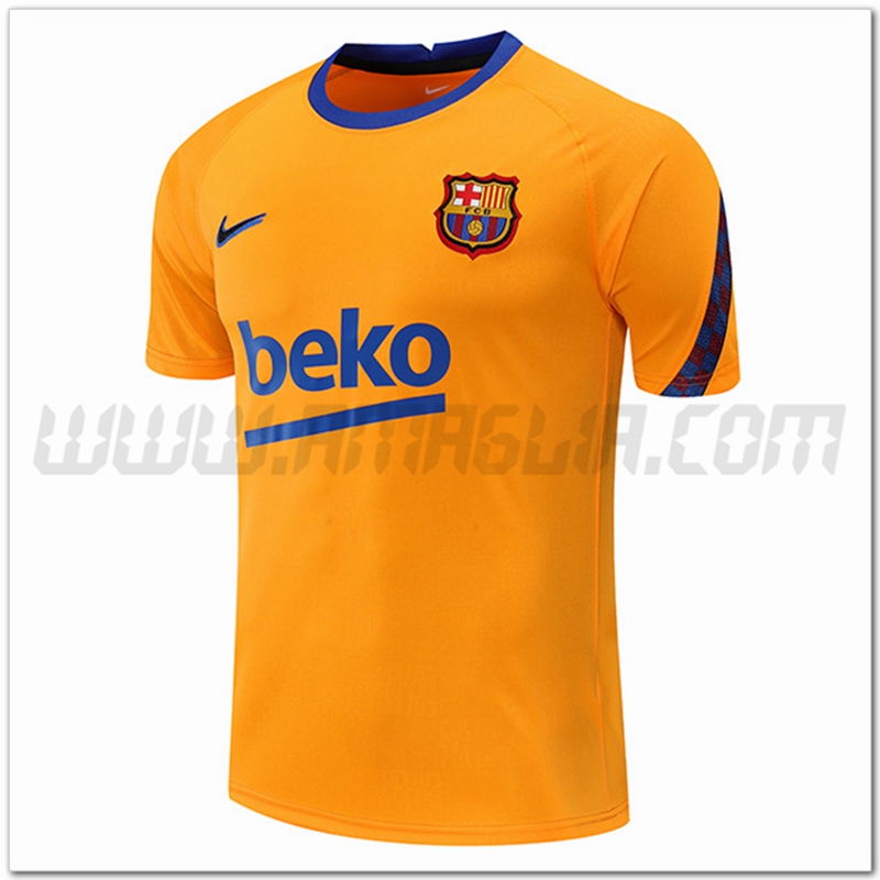 Maglia Allenamento FC Barcellona Giallo 2022-23 Scontate Thailandia