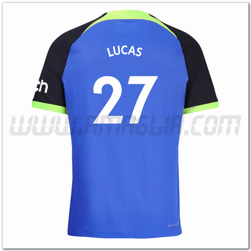 Maglia Tottenham Hotspurs Lucas #27 Seconda 2022-23 Ottima Qualit脿