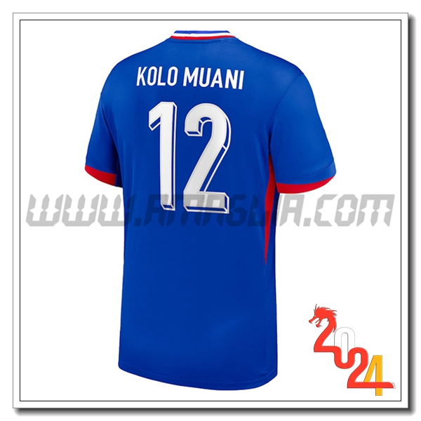 Maglia Squadra Francia KOLO MUANI 12 Prima Blu 202425 Personalizzate